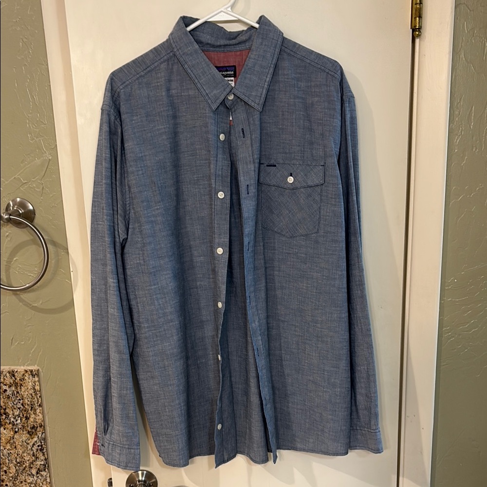 Patagonia Men's Blue Button-Up Shirt